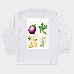 Garden Vegetable watercolor illustration (1915) Kids Long Sleeve T-Shirt